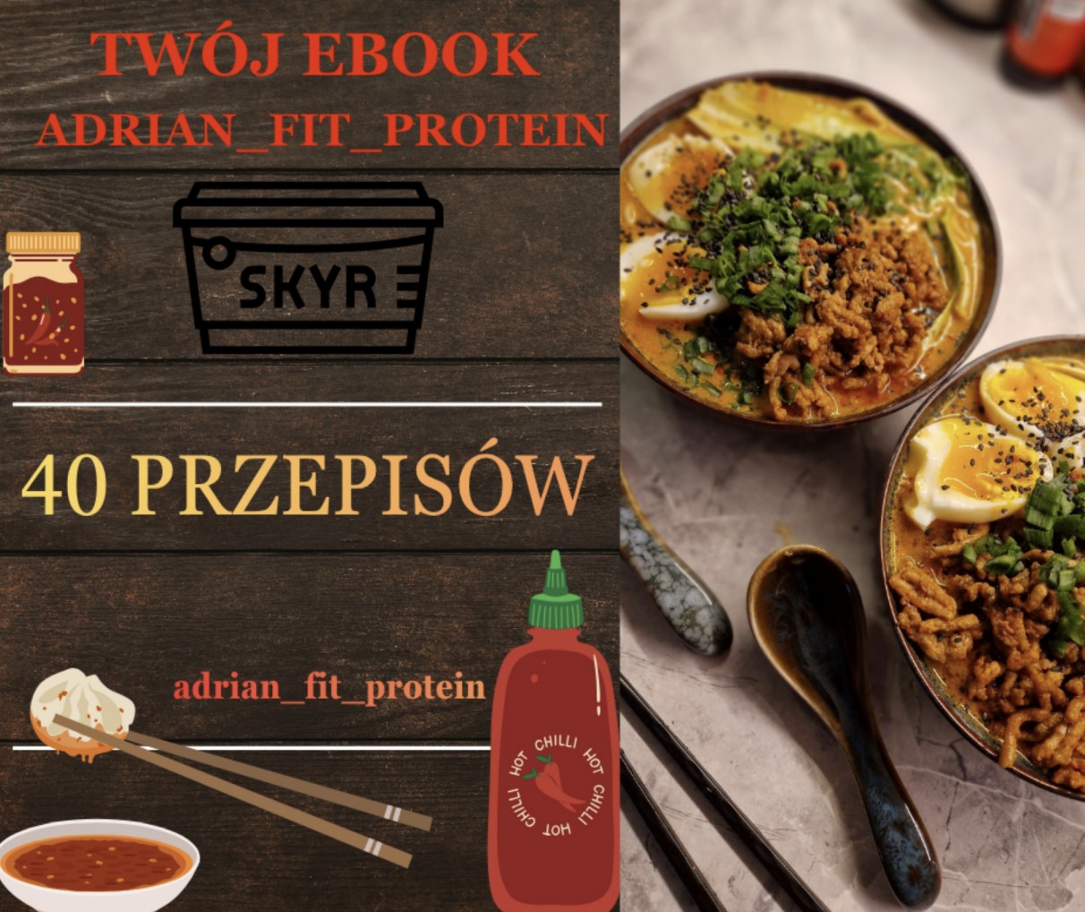 Okładka ebooka 40 fit przepisów, które są smaczne